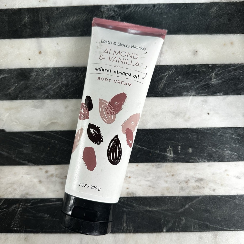 Bath & Body Works Almond & Vanilla Body Cream 8 oz with Natural Almond Oil